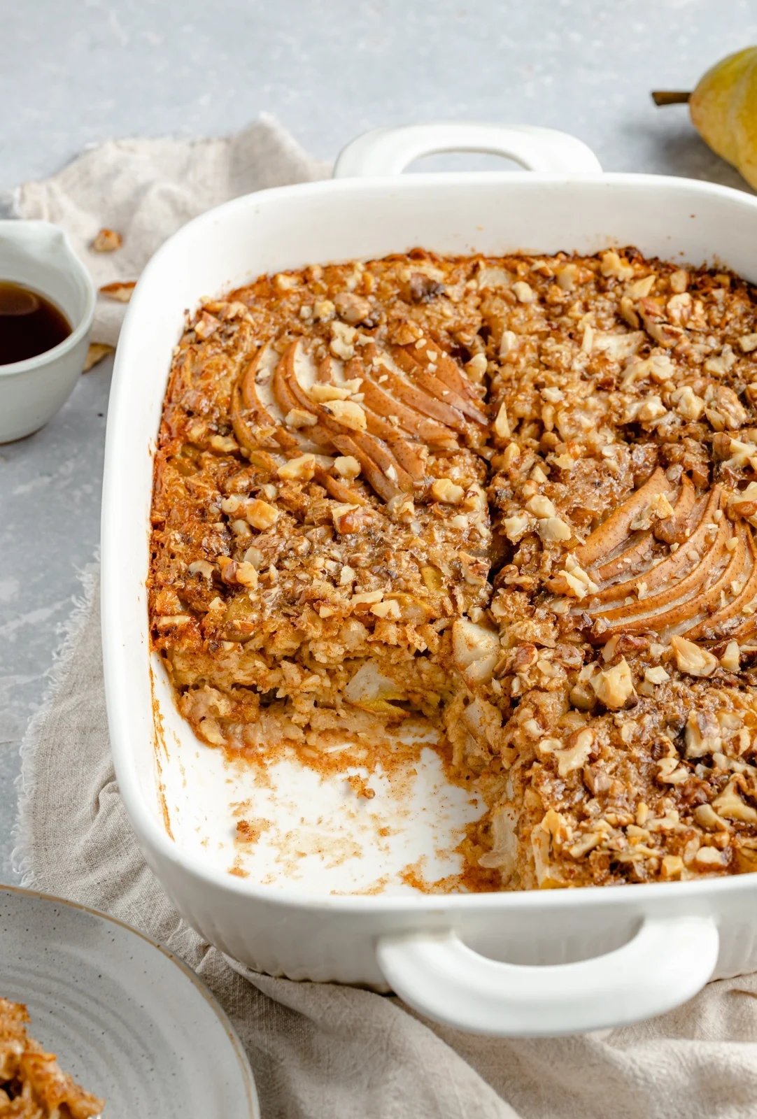 Vanilla Brown Butter Pear Baked Oatmeal