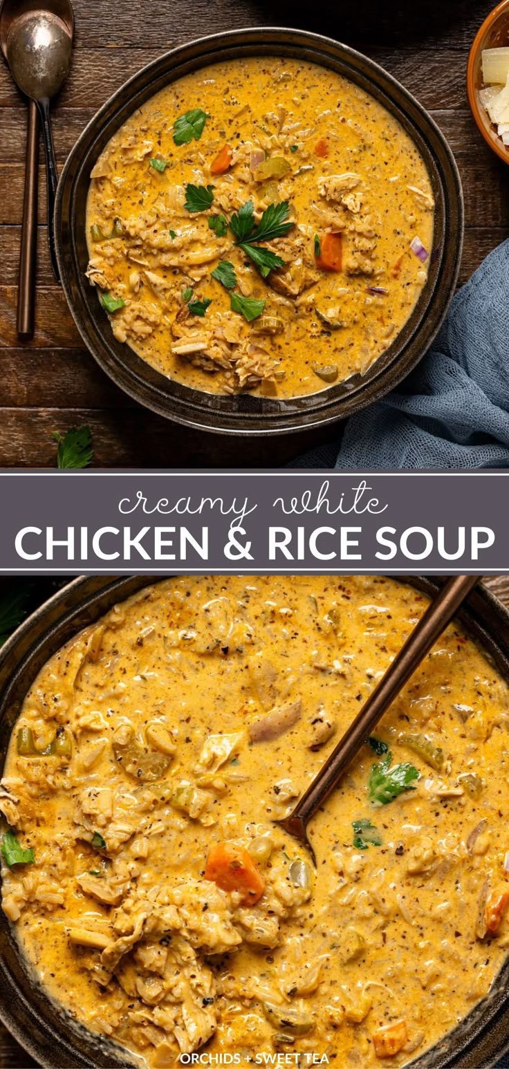 Creamy White Chicken + Rice Soup