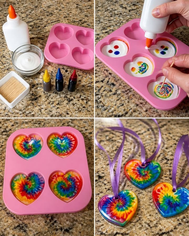 Swirled Glue Sun Catchers