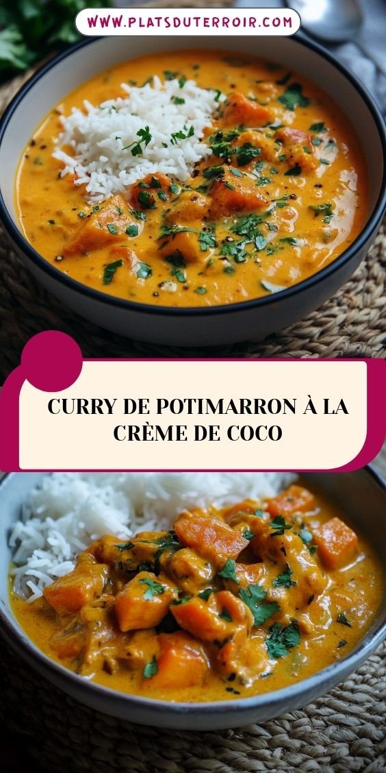 Curry de potimarron à la crème de coco