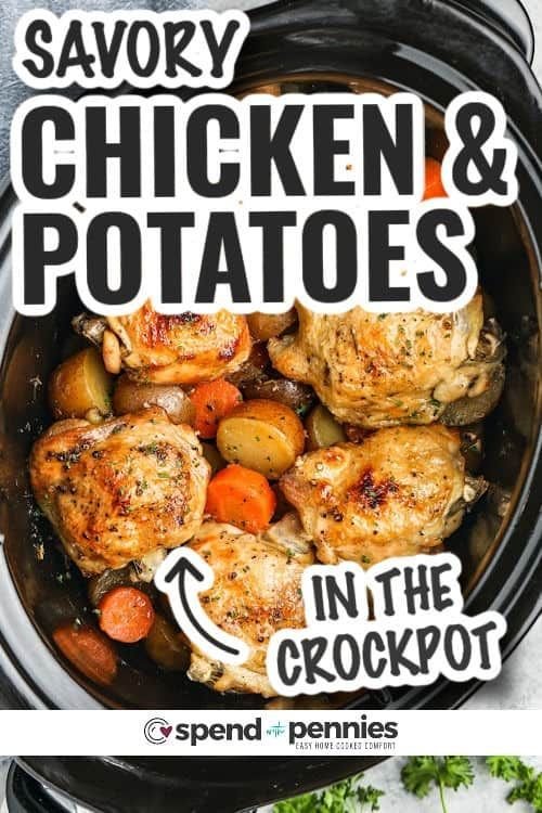 Make hearty Crock Pot chicken and potatoes for an easy one-pot meal that is so delicious.