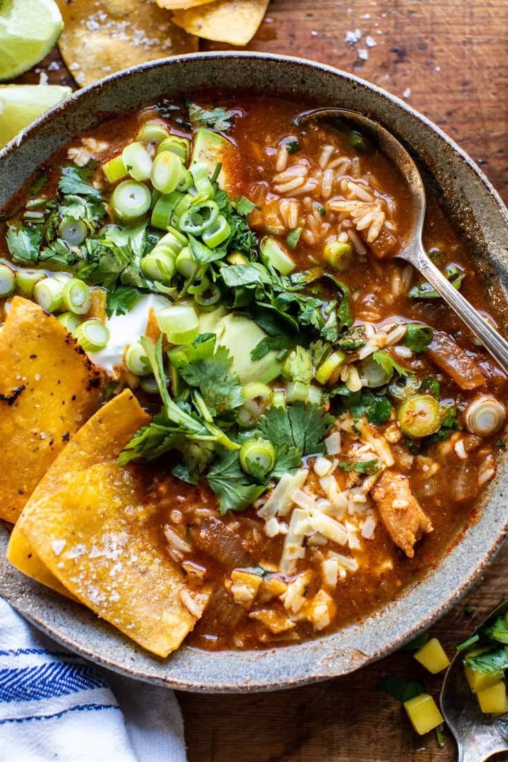 Crockpot Spicy Chicken Tortilla Soup.