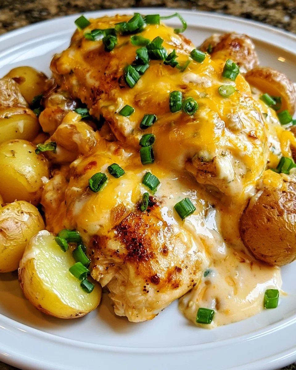 Crockpot Cheddar Ranch Chicken with Baby Potatoes