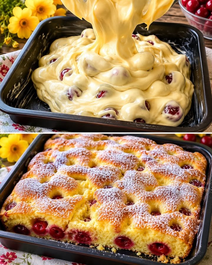 Schneller Quark Kirschkuchen
