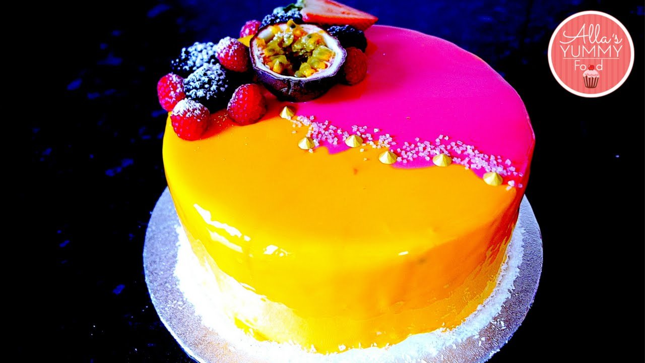 Mango Passion Fruit Mousse Cake 2 Mango Passion Fruit Mousse Cake