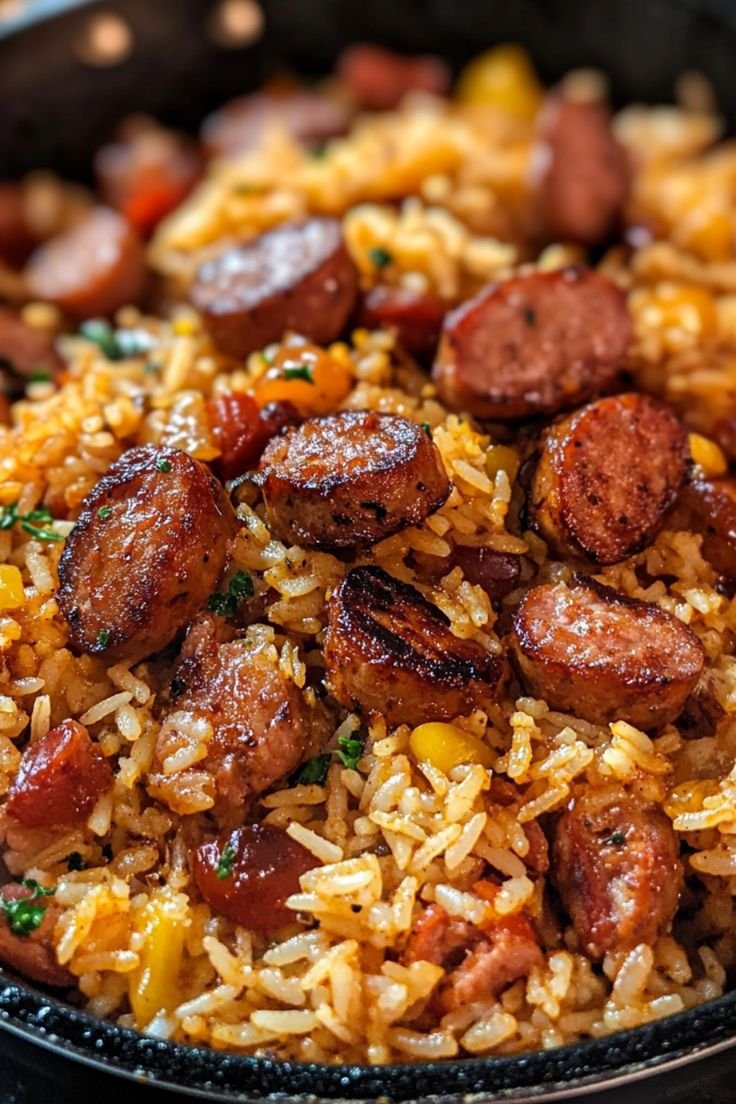 Cajun Sausage and Rice Skillet