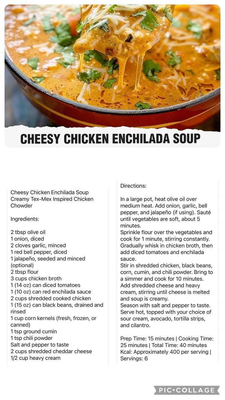 Cheesy chicken enchilada soup