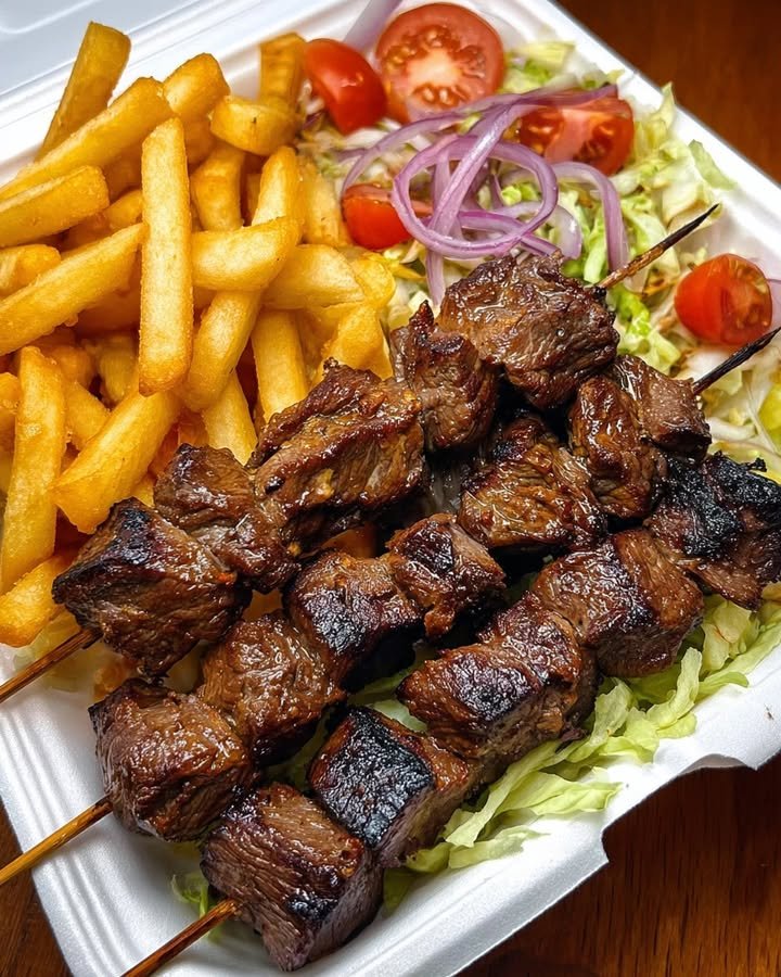 Grilled Beef Skewers Plate