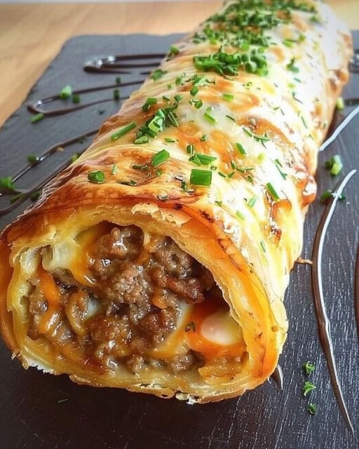 Hackfleisch Käse Rolle