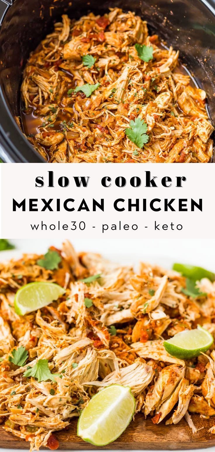 Slow Cooker Mexican Shredded Chicken (Whole30, Paleo) | The Healthy Consultant