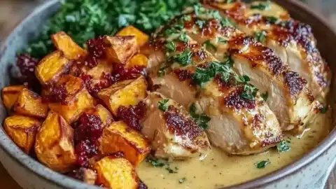 Maple Dijon Chicken Bowl with Sweet Potatoes - Easy and Quick