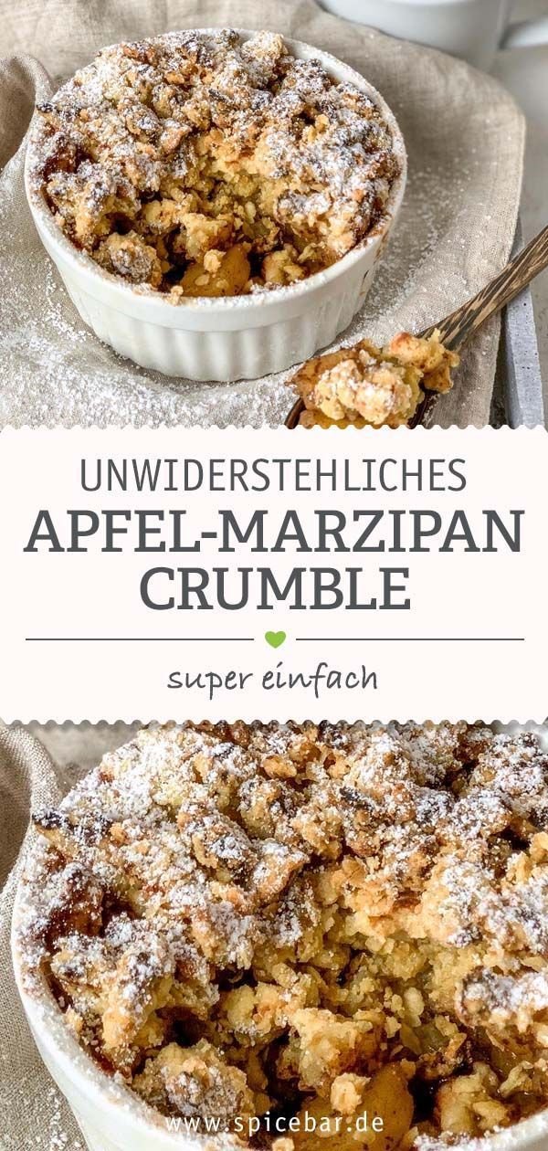 Apfel Marzipan Crumble Rezept | Spicebar | Back ideen winter, Desserts herbst, Marzipan streusel