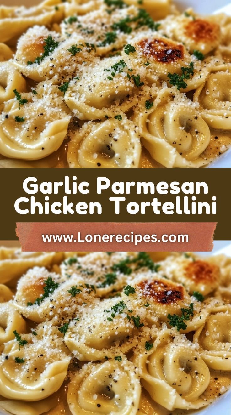 Creamy Garlic Parmesan Chicken Tortellini with Seared Chicken and Fresh Broccoli