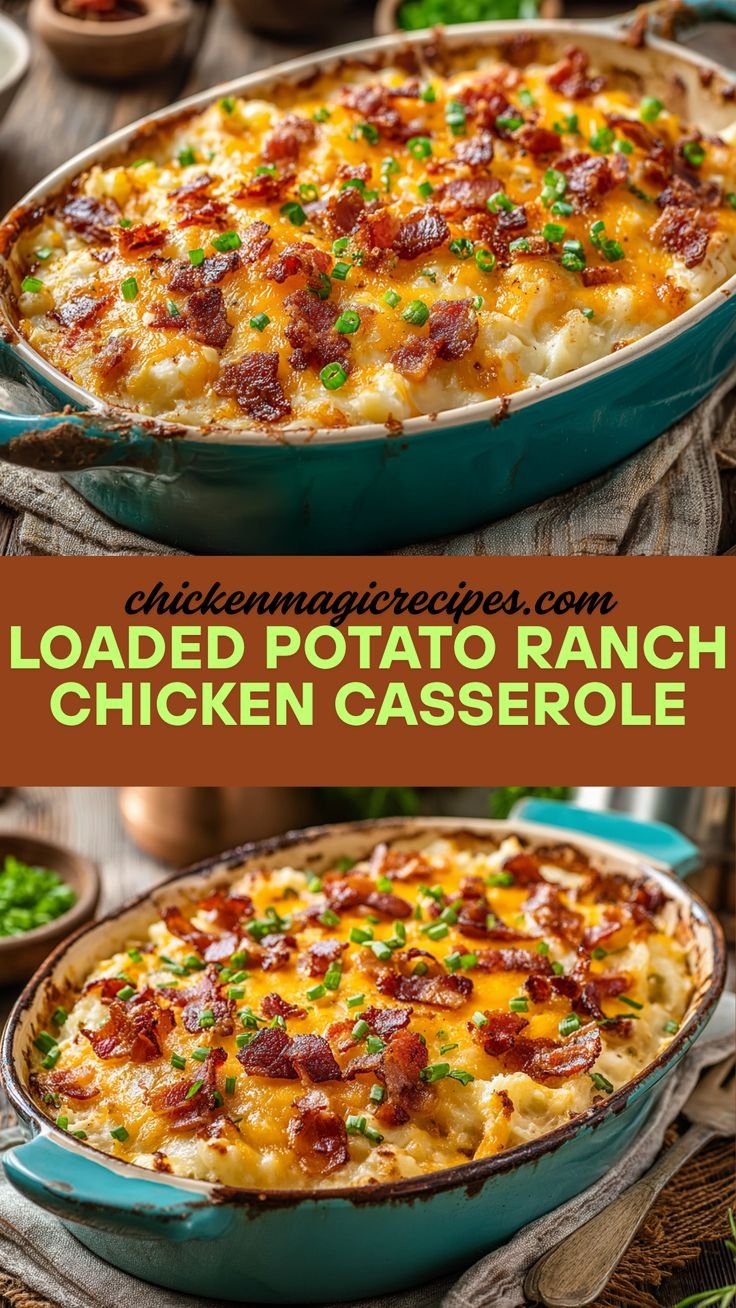 LOADED POTATO RANCH CHICKEN CASSEROLE — Ultimate Comfort in One Pan! 🥓✨