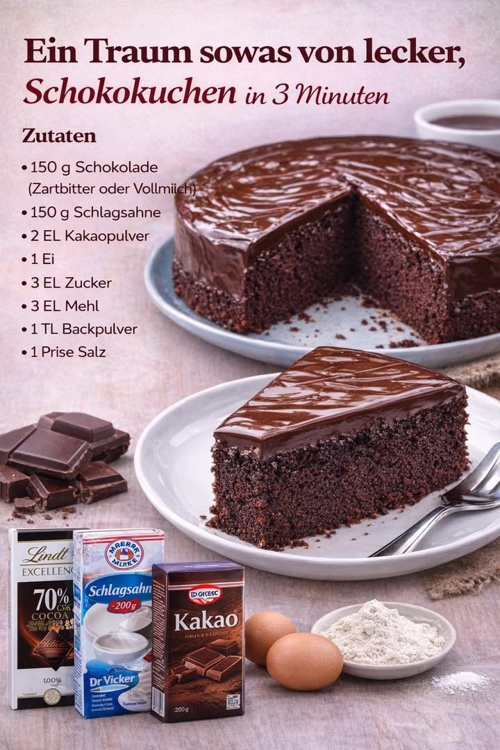 Schokokuchen in 3 Minuten