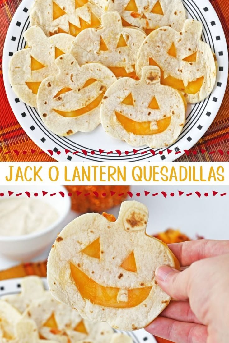 Cheesy Jack o Lantern Quesadillas