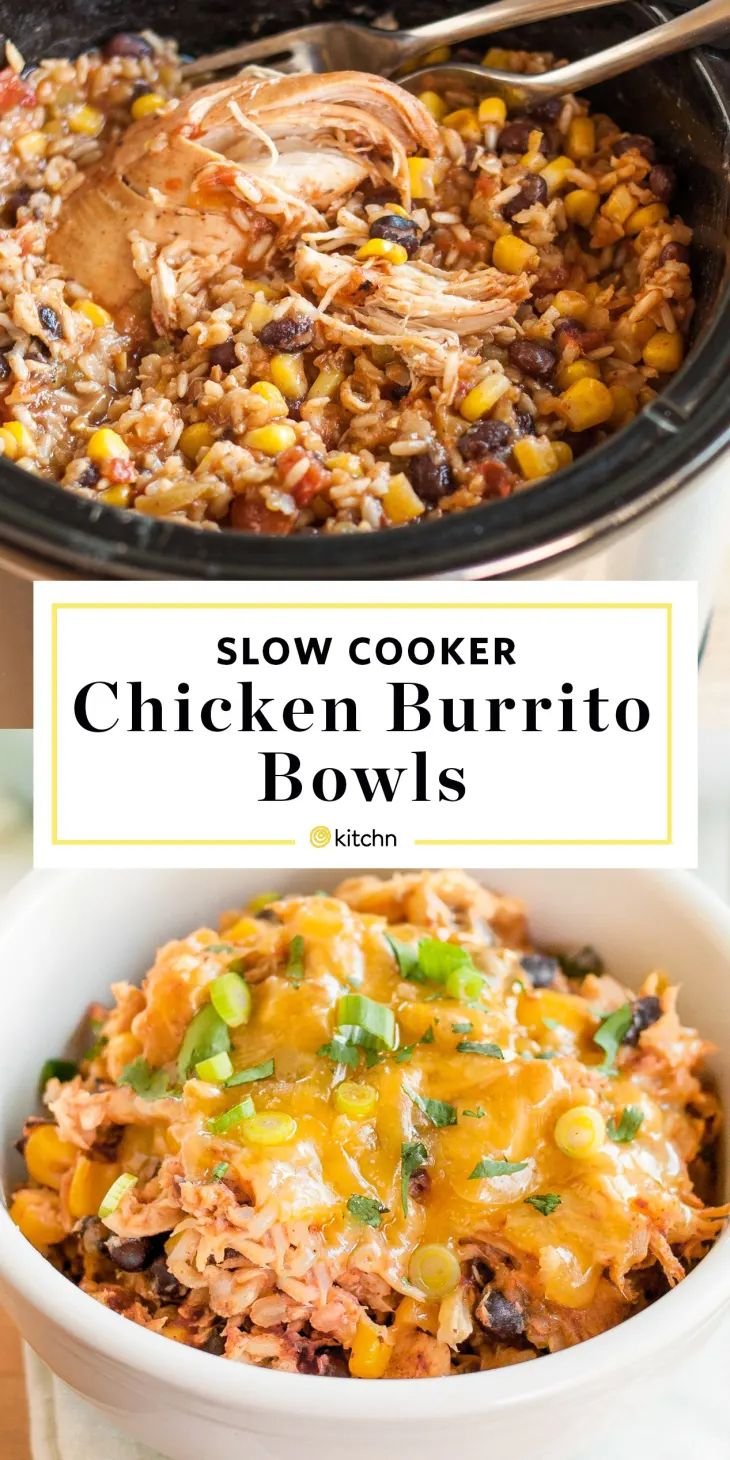 For Easy Chicken Burrito Bowls, Skip the Stovetop and Let the Slow Cooker Do the Work