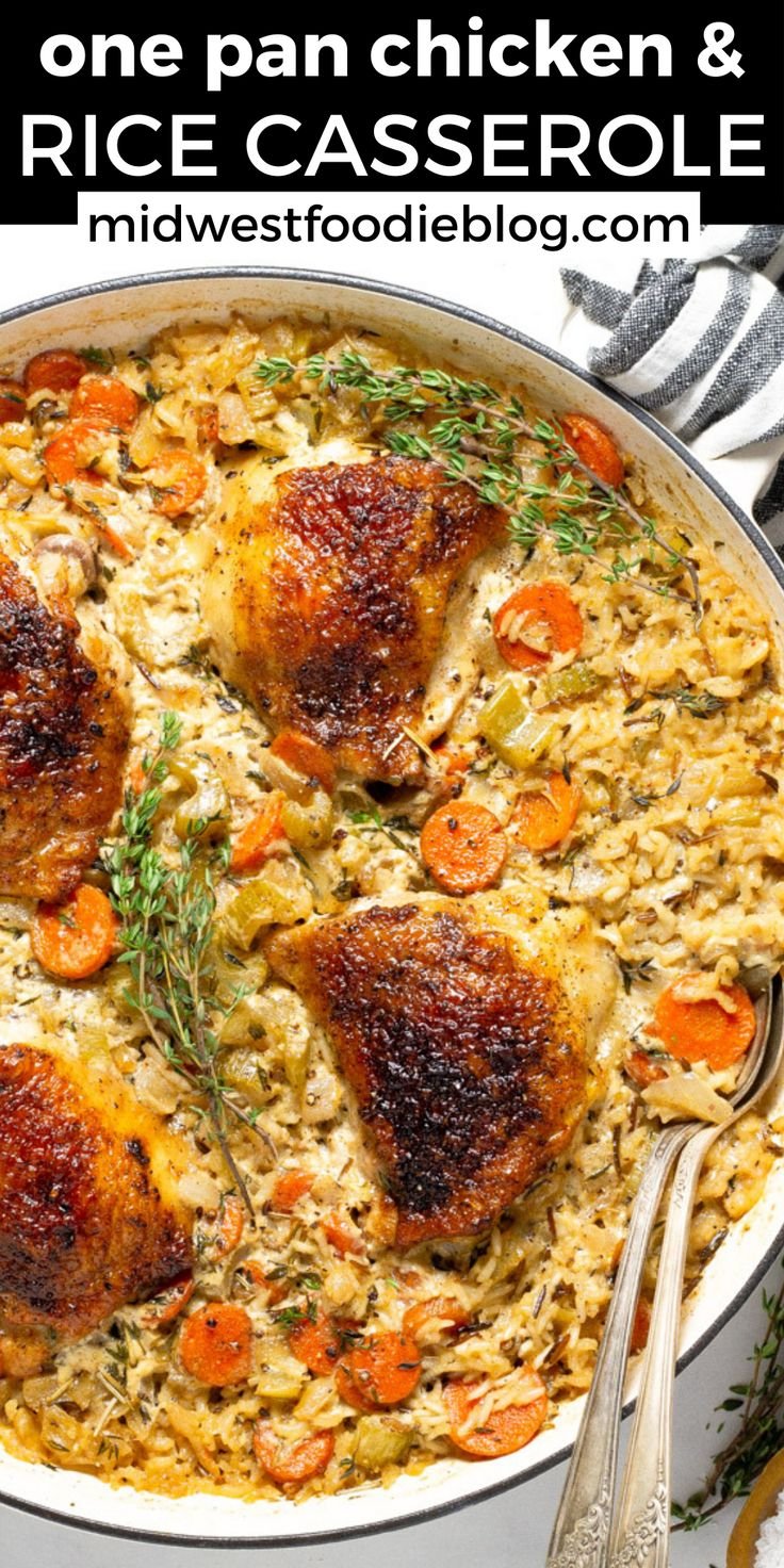 Easy One Pan Chicken & Rice Casserole