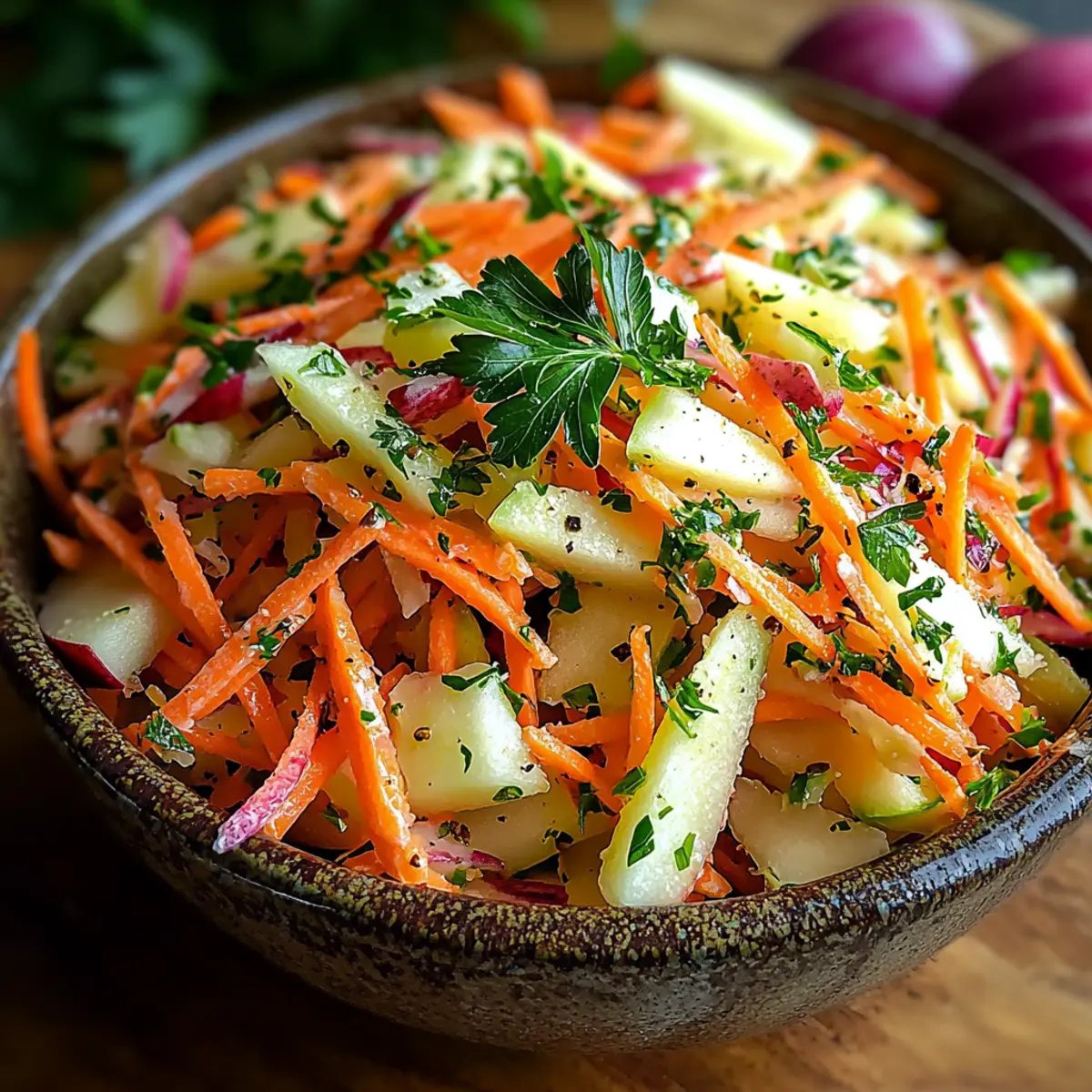 Kohlrabi Karotten Apfel Salat