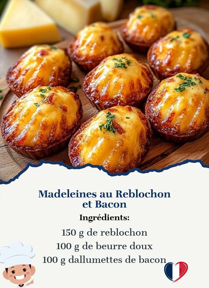 Madeleines au Reblochon et Bacon