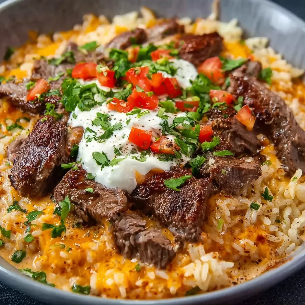 Steak-Queso-Reisschüssel