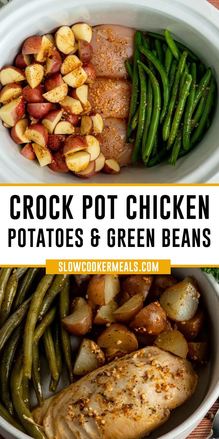 Crockpot Chicken, Potatoes, and Green Beans