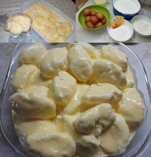 Schneenockerl in Vanillesauce