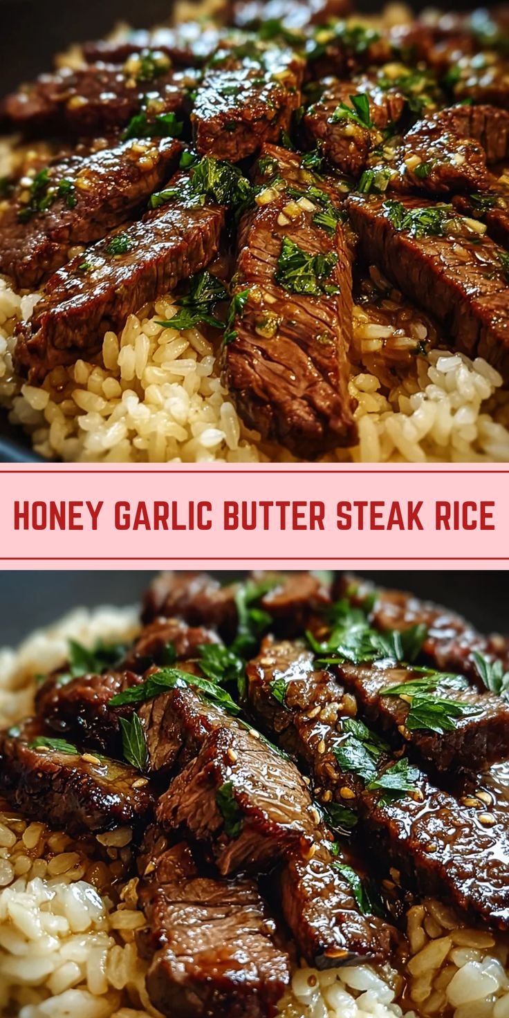 Ultimate Comfort Dish Honey Garlic Butter Steak and Rice Skillet Ready Fast