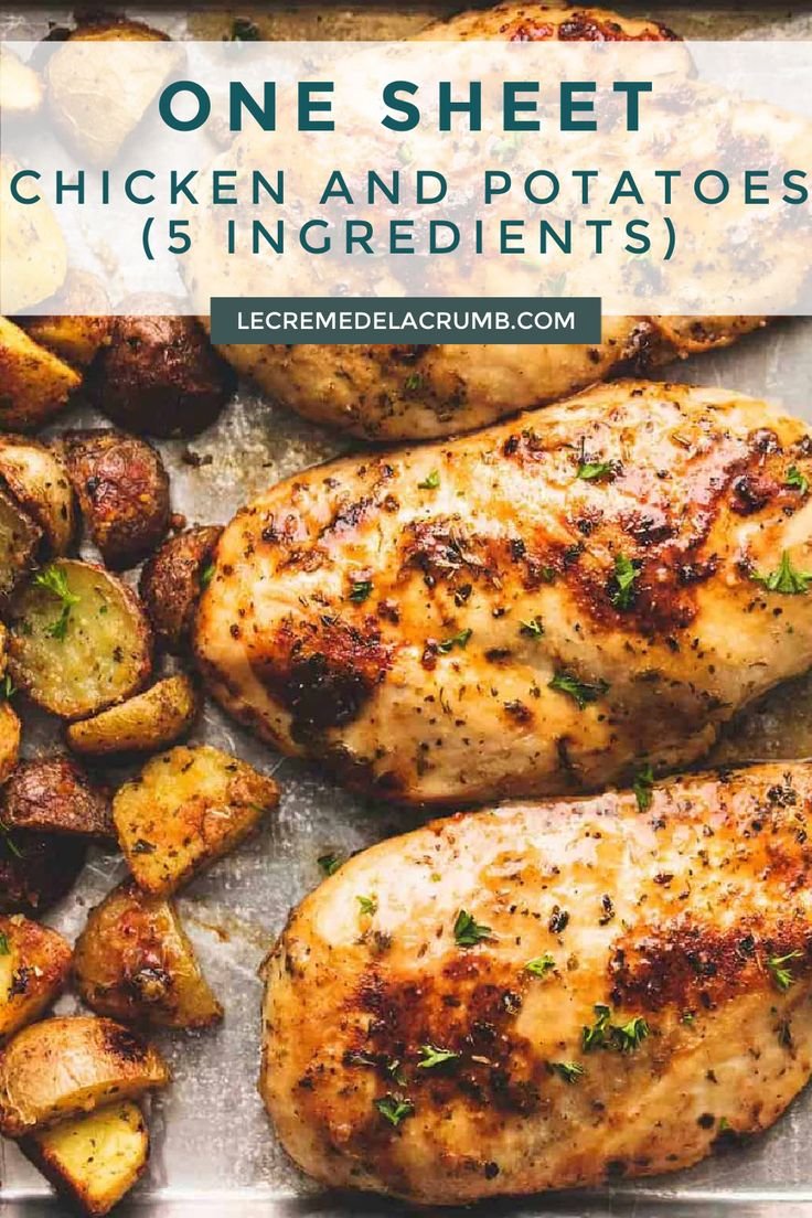 One Sheet Chicken And Potatoes (5 Ingredients)