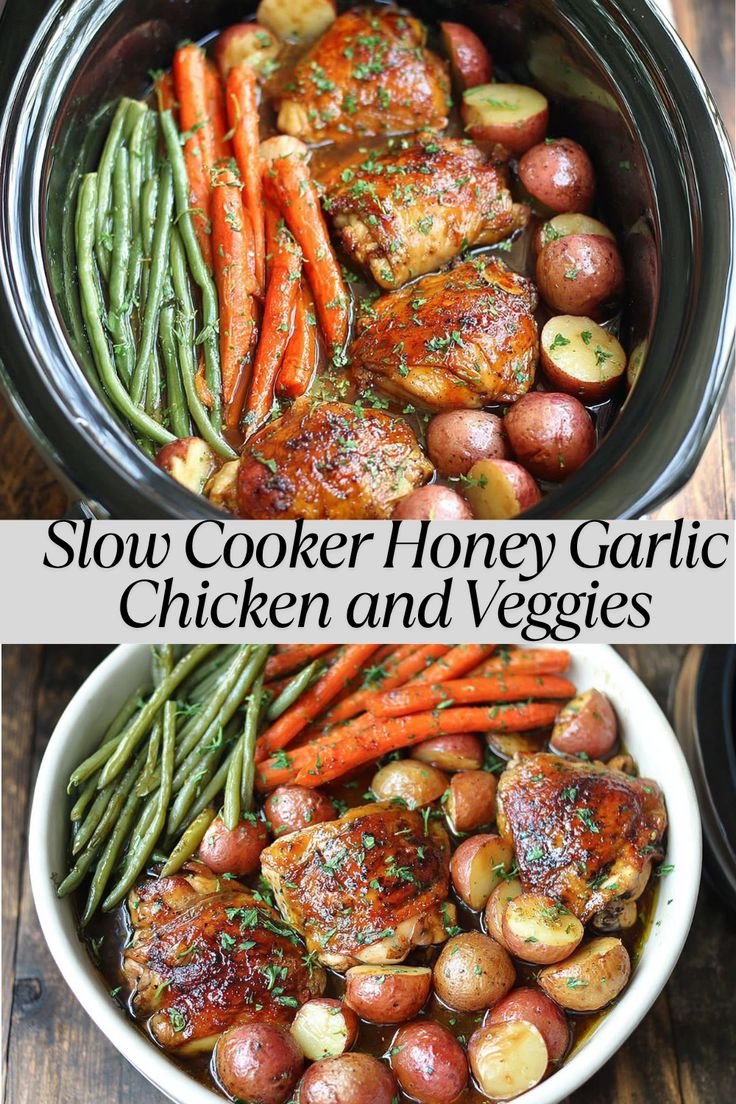 Slow Cooker Honey Garlic Chicken and Veggies