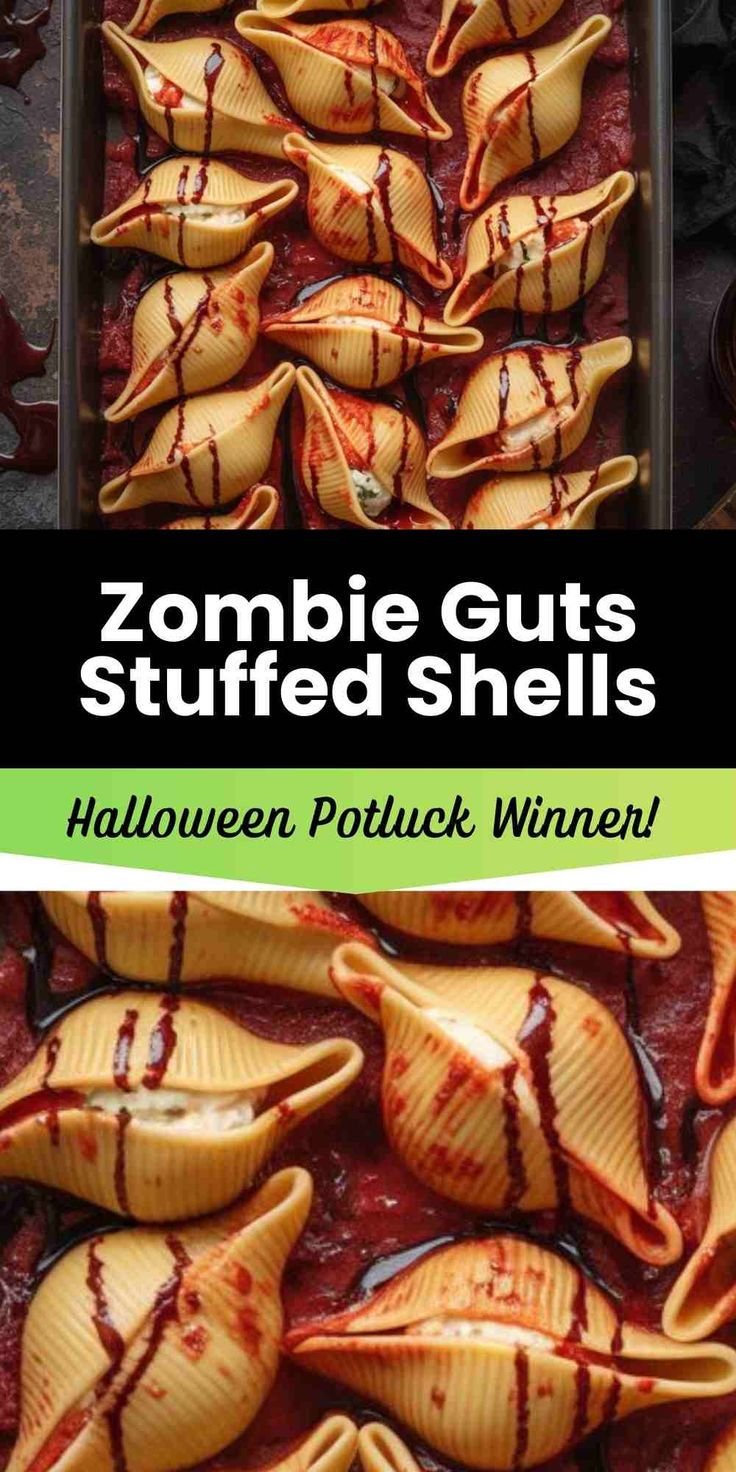 Zombie Guts Stuffed Shells: A Spooktacular Hit for Your Halloween Potluck!