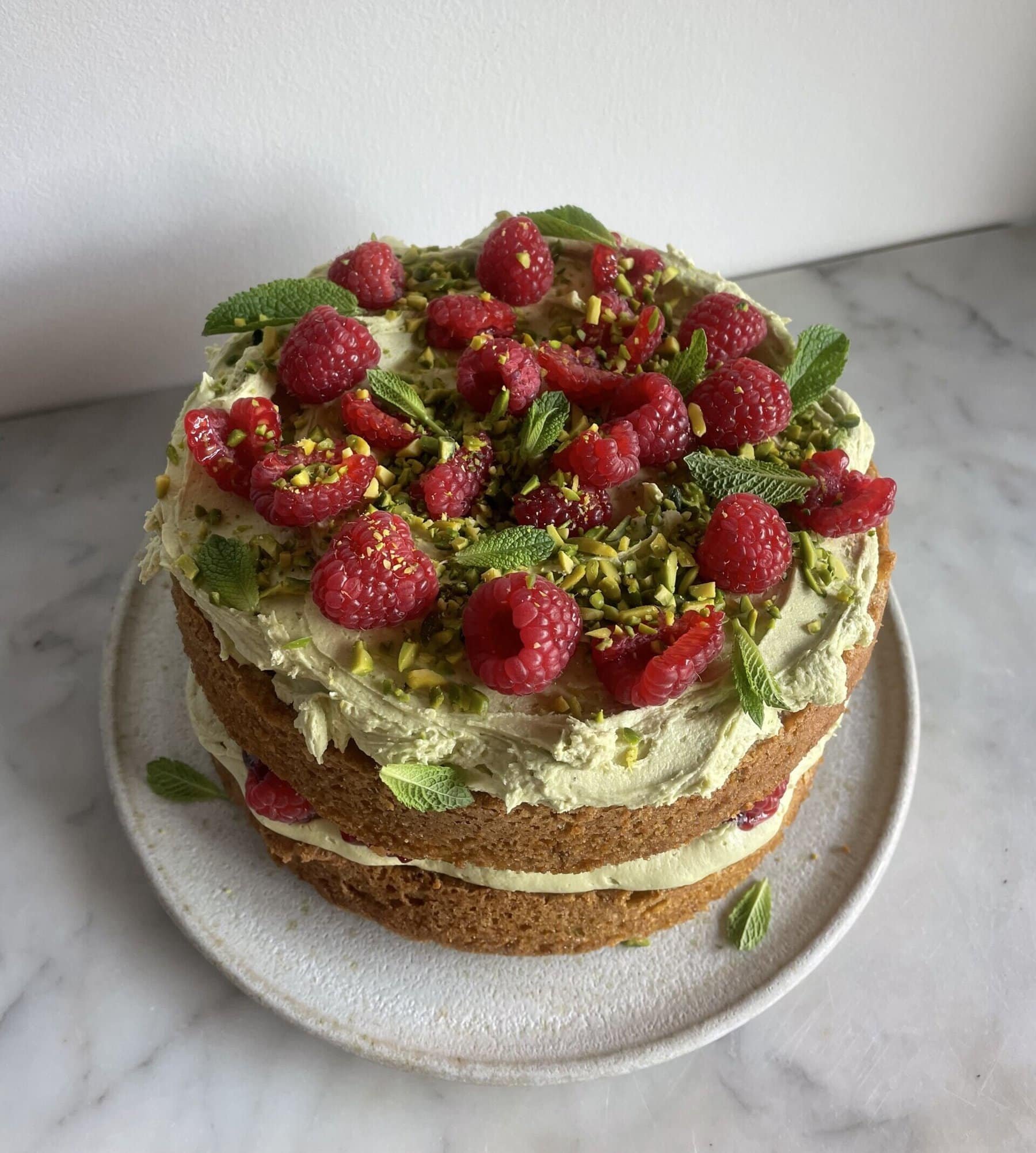 Pistachio Raspberry Cake