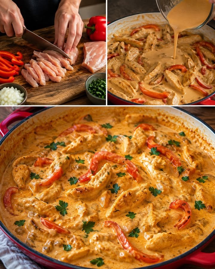 Hähnchen Stroganoff