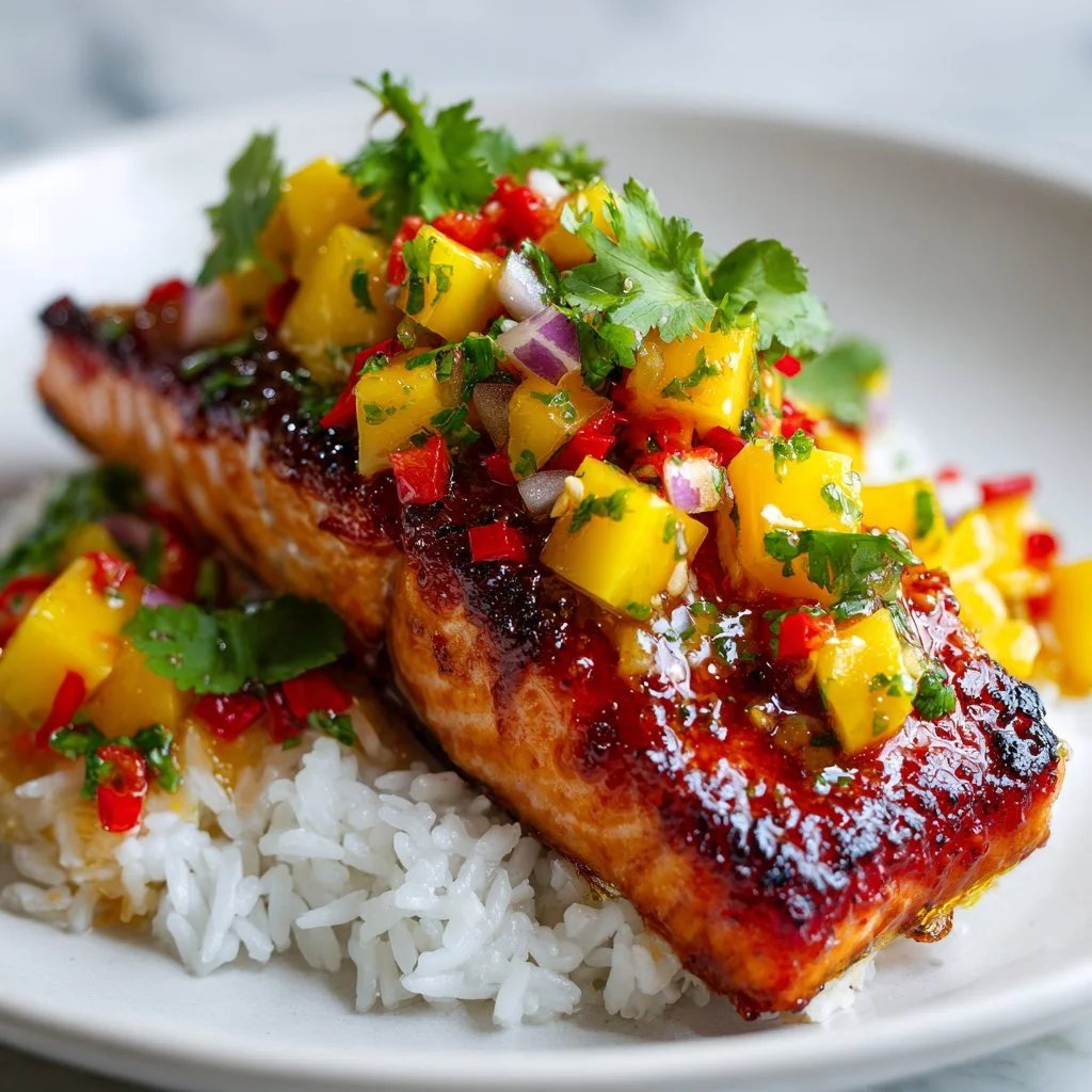 Grilled Salmon with Mango Salsa
