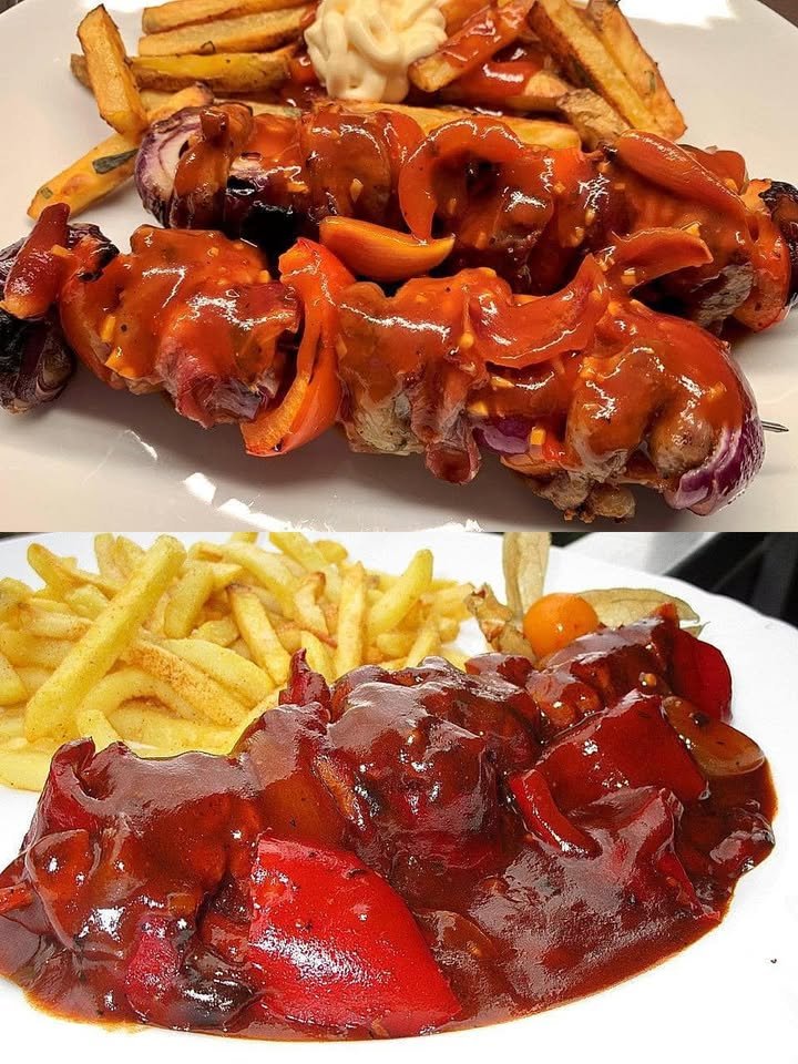 Schaschlik mit selbstgemachter Schaschliksoße