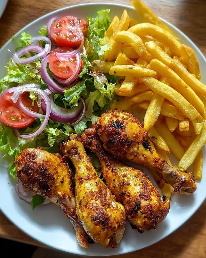 Golden Roasted Chicken Drumstick Plate
