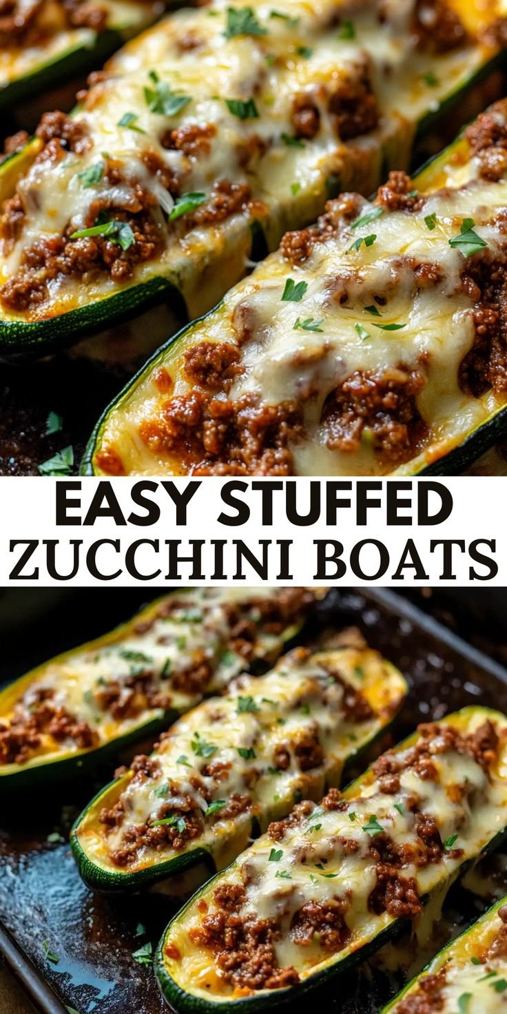 Ground Beef Zucchini Boats