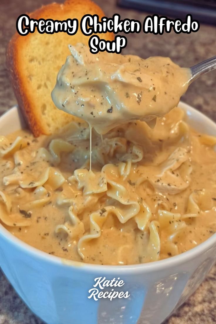 Creamy Chicken Alfredo Soup Recipe | Cozy One-Pot Dinner for Cold Nights
