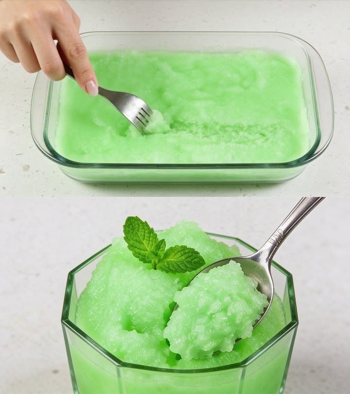 Minz-Sorbet mit Zitrone