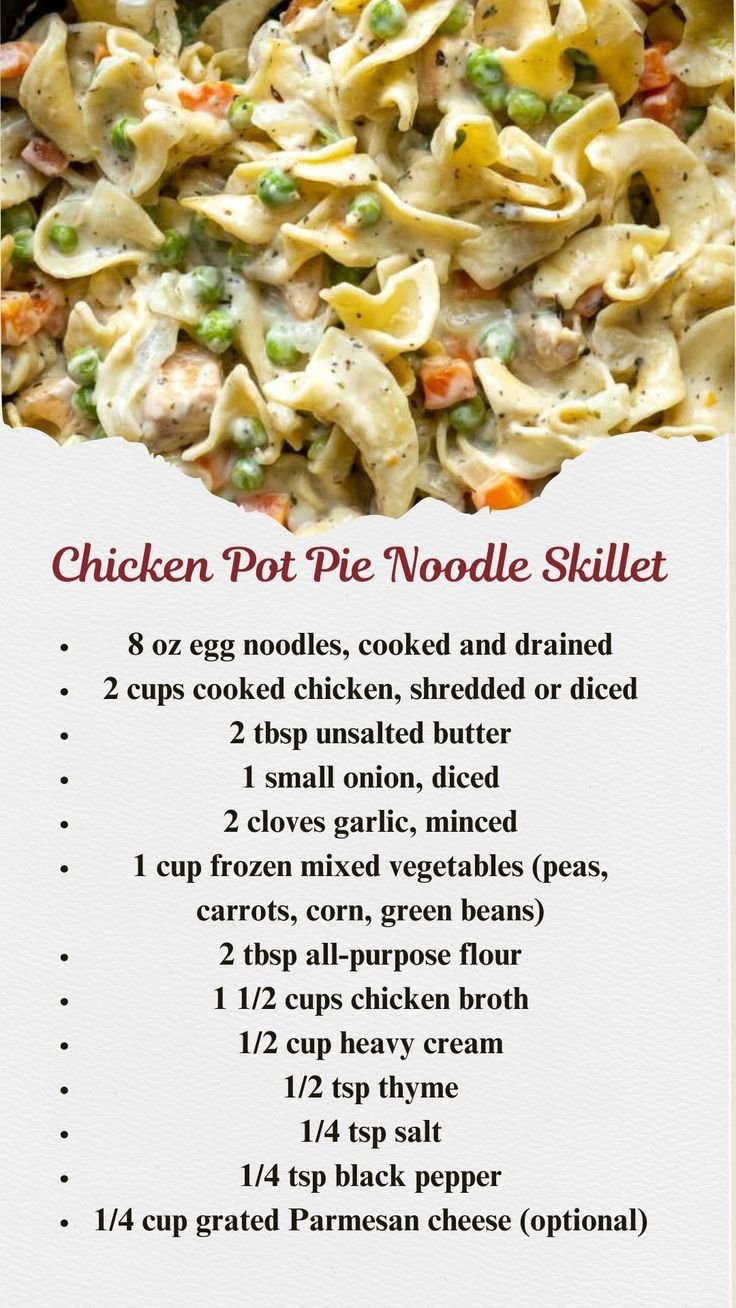 Chicken Pot Pie Noodle Skillet