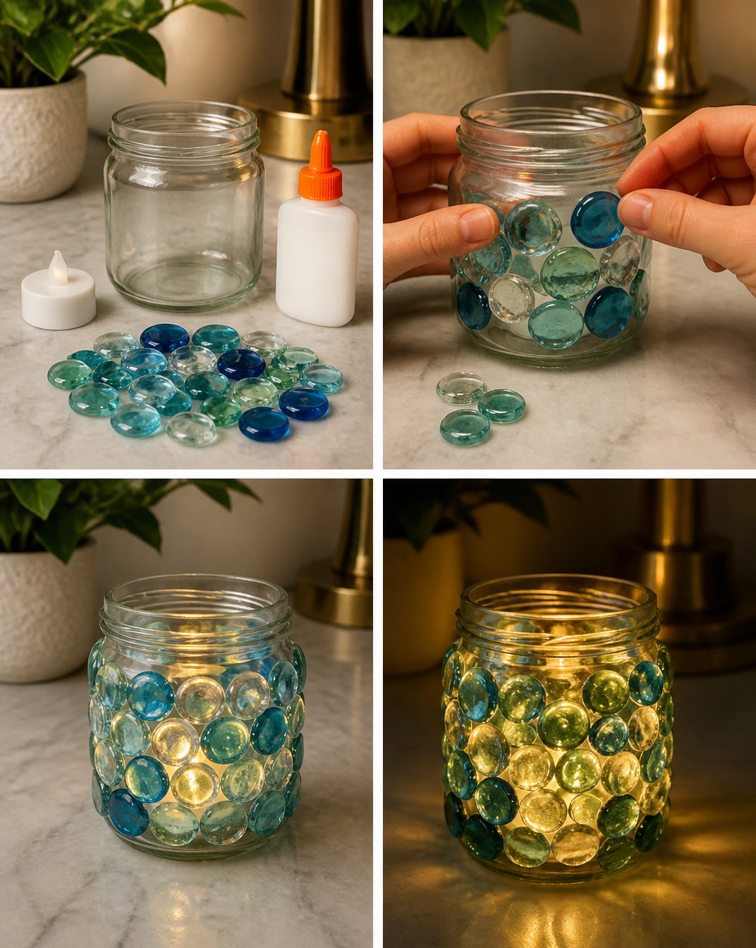 Glass Pebble Lantern 15 Glass Pebble Lantern