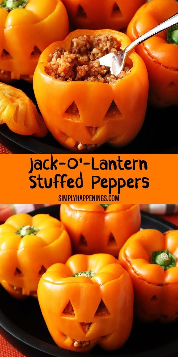 Jack-O'-Lantern Stuffed Peppers