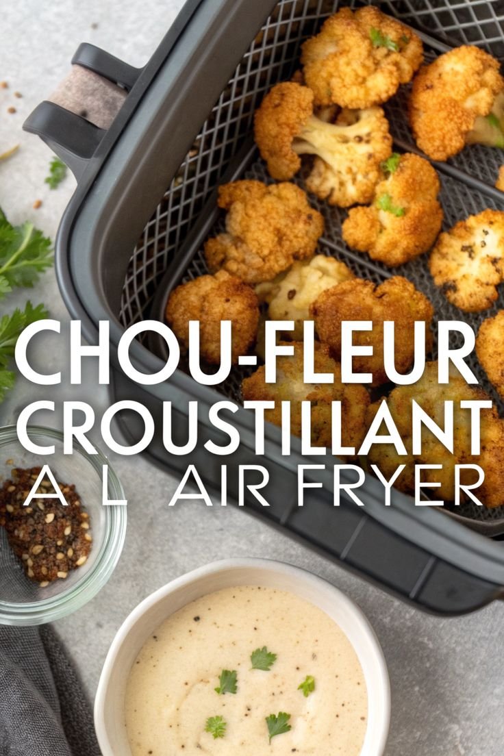 Chou fleur air fryer croustillant et délicieux