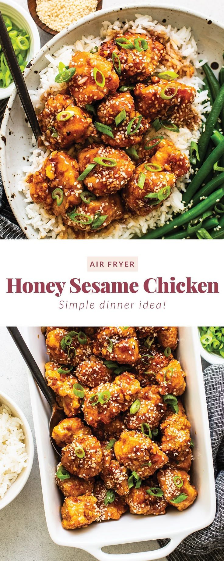 Air Fryer Honey Sesame Chicken