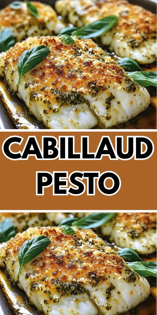 Cabillaud gratiné pesto parmesan