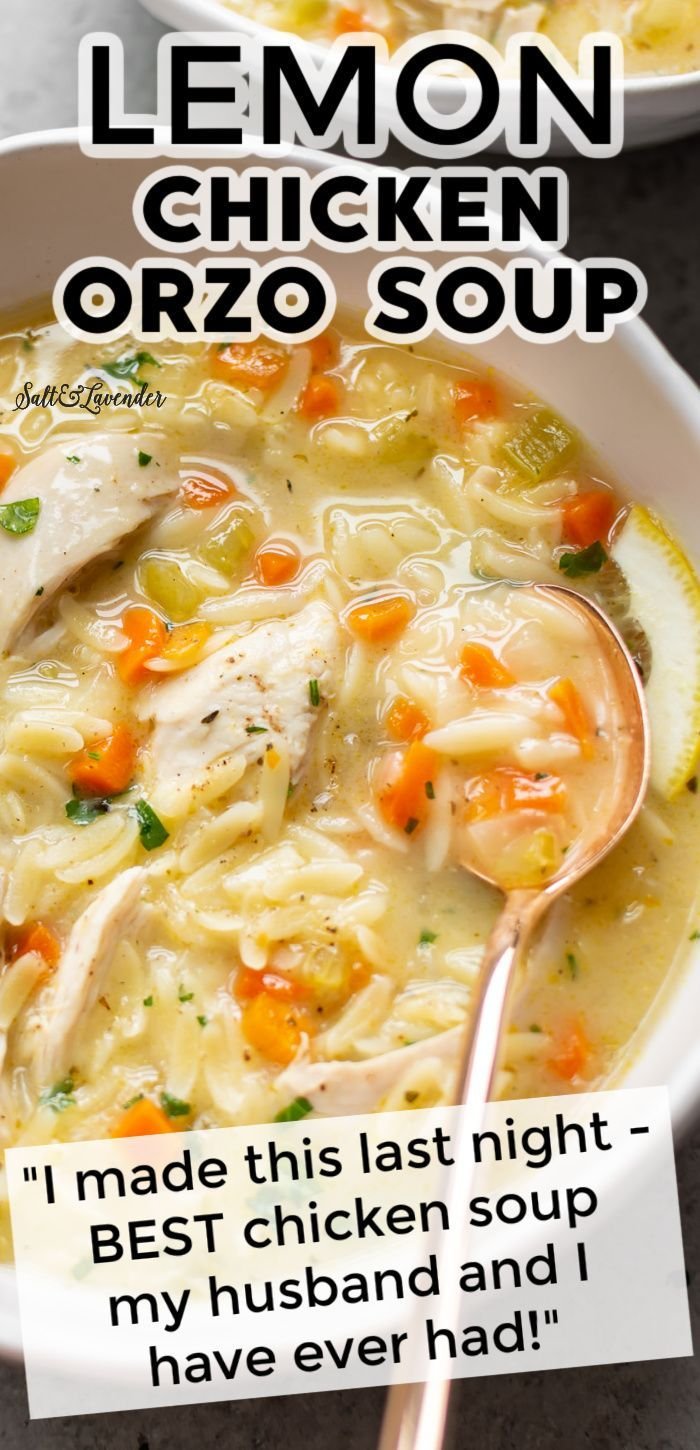 Lemon Chicken Soup with Orzo