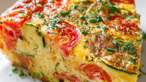 Crustless Zucchini Tomato Quiche