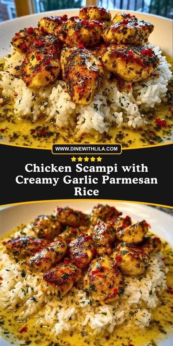 Chicken Scampi with Creamy Garlic Parmesan Rice