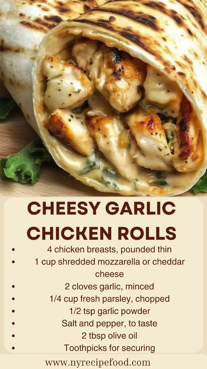 Cheesy Garlic Chicken Rolls