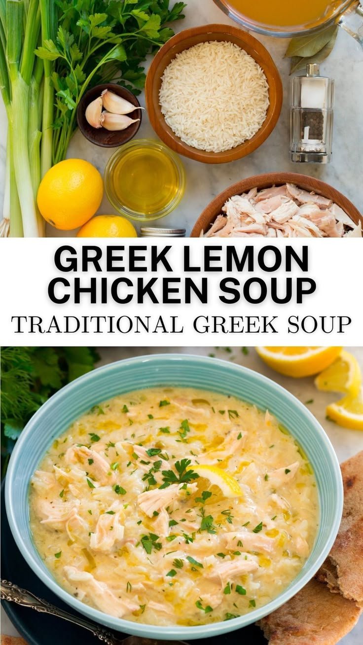 The Best Avgolemono Soup - Greek Lemon Chicken Soup Recipe